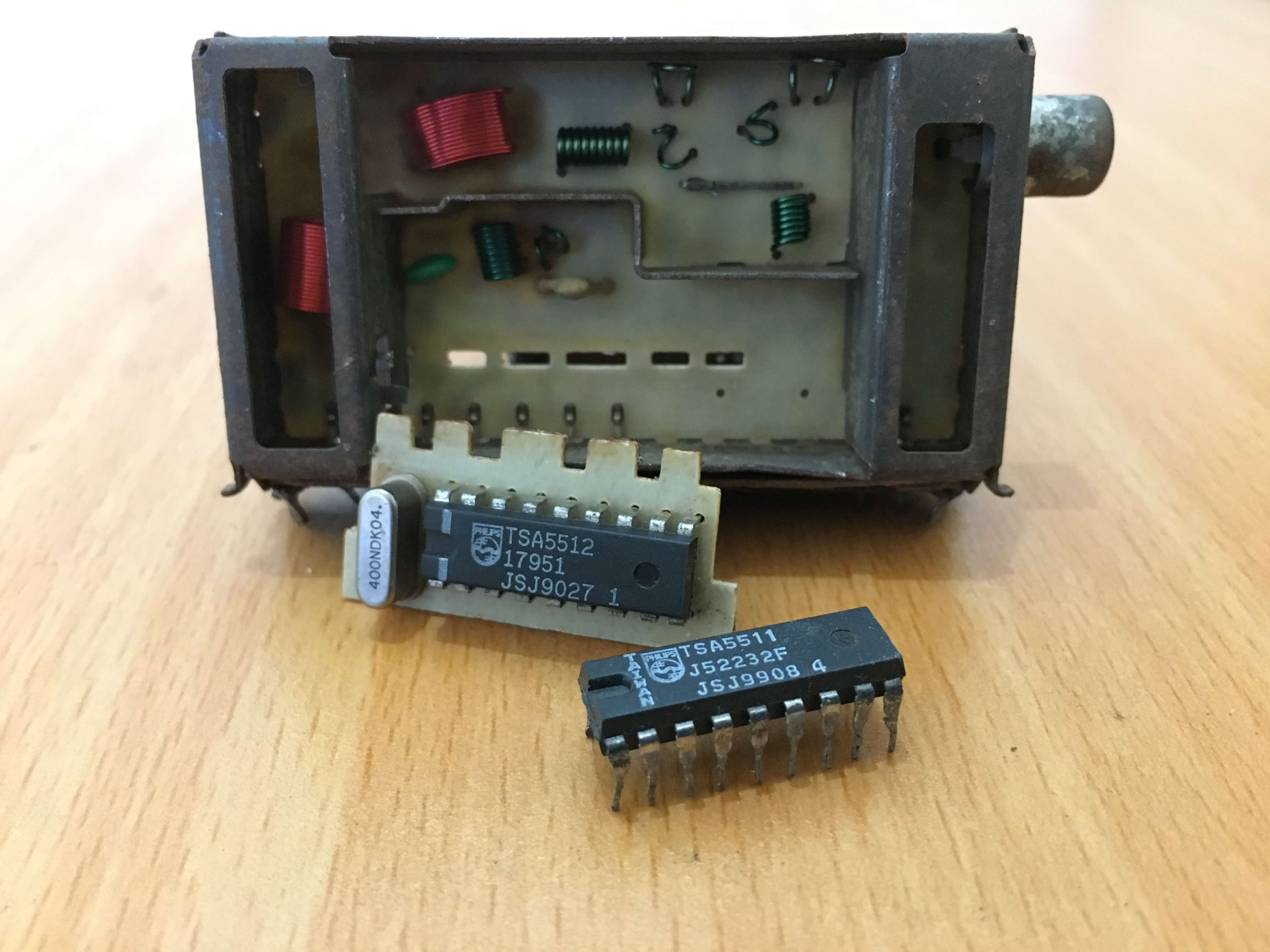 Chip removed from an old TV tuner